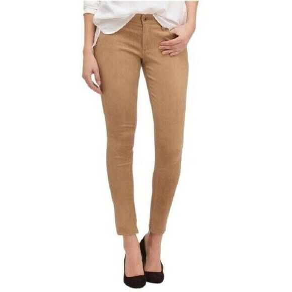 driano Goldschmied AG Leather Suede Legging Womens 27 Tan Super Skinny $998
